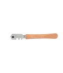 STROXX Glasschneider, 6-fach Rädchen, Holzgriff, für 3–10 mm Glas, gerade Schnitte