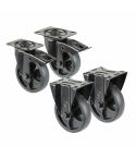 BS Rollen Set 2x Lenk- & Bockrollen Gummi schwarz 125mm L820.B44.126.06, L810.B44.126.06
