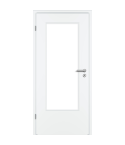 GARANT Normtür Standard, Lack, Dekor aufrecht, Lichtausschnitt, weißlack S 9010, Kante rund