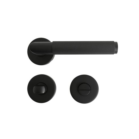STROXX Drückergarnitur Kautschu, Edelstahl, schwarz, WC 700-202