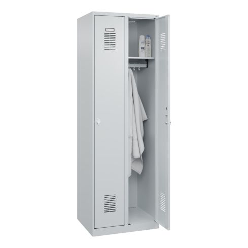 STROXX Garderobenschrank mit Sockel 2 Abteile 1850X600X500MM RAL 7035/7035