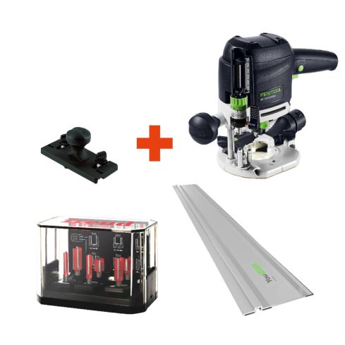 FESTOOL OBERFRÄSE OF 1010 REBQ-PLUS 578005-SET M.FRÄSERSATZ U.FÜHRUNGSSCHIEN