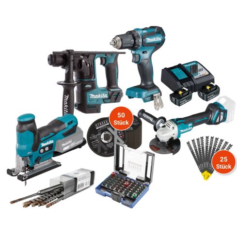 MAKITA 18 Volt AKKU-Highlight- Set inklusive. 130 tlg.. Zubehörset