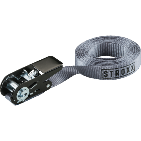 STROXX Zurrgurt 1-teilig – 5 m, 25 mm Breite, mit Spannratsche, 800 kg Tragkraft