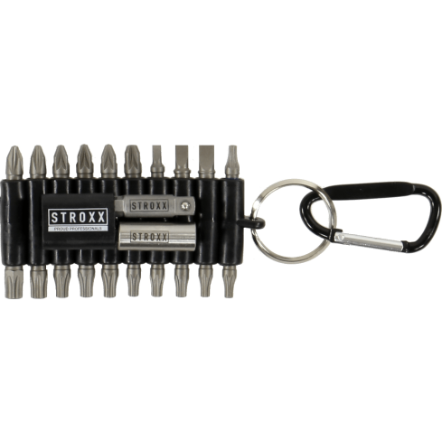 STROXX Bit-Set – 22-teilig, 1/4 Zoll, 25 mm, S2-Stahl, mit Gummihalter & Karabiner