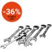 STROXX Maul- und Ringratschenschlüssel-Satz – 9-teilig, 8–19 mm, Chrom-Vanadium, inkl. Rolltasche
