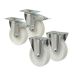 BS Rollen Set 2x Lenk- & Bockrollen Kunststoff weiß 100 MM L420.B10.100, L410.B10.100