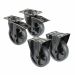 BS Rollen Set 2x Lenk- & Bockrollen Gummi schwarz 100mm L820.B44.101.06, L810.B44.101.06